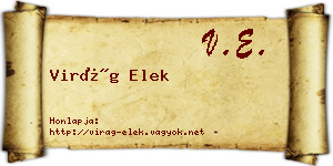 Virág Elek névjegykártya